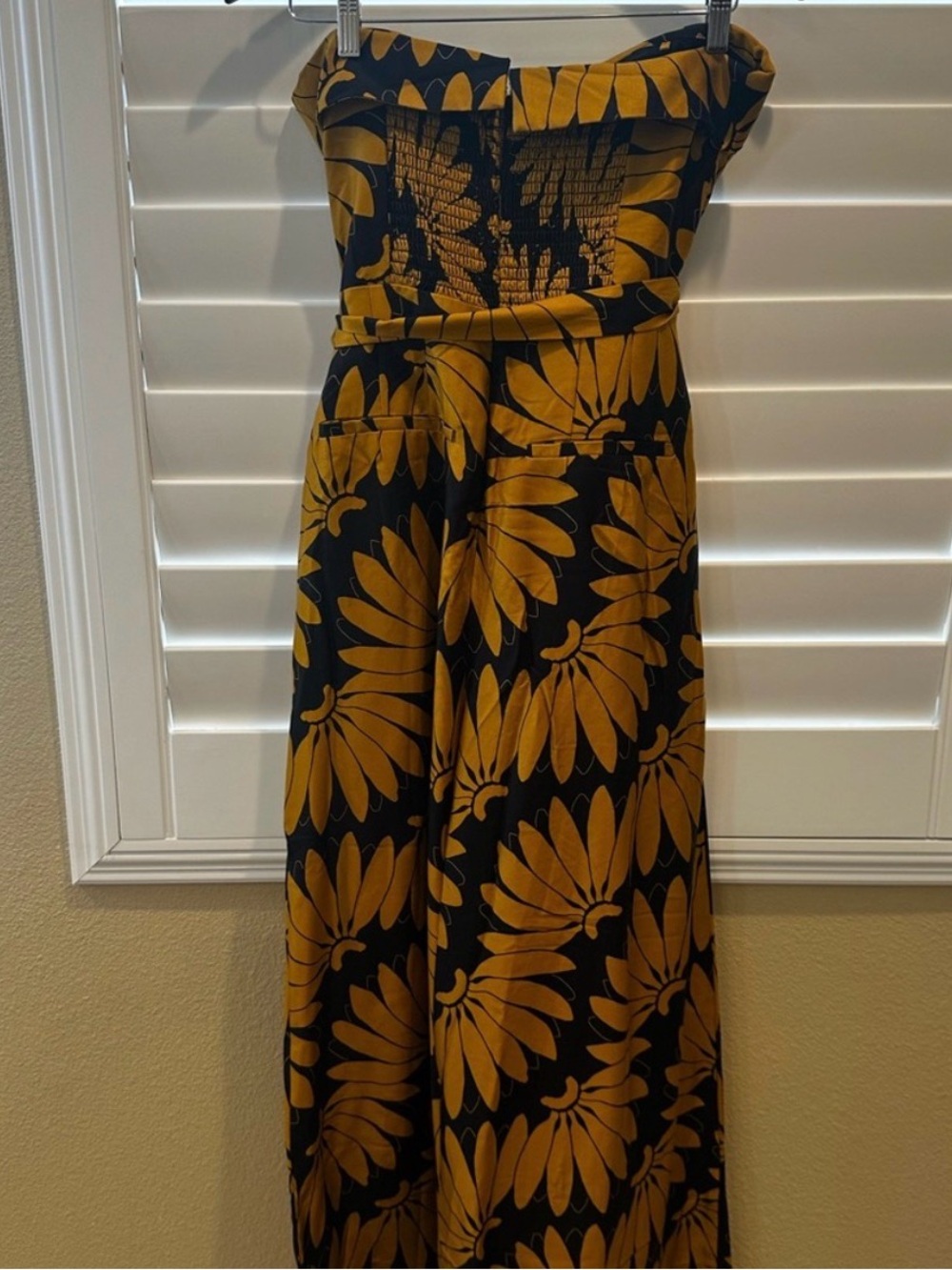 FARM Rio Strapless Black and Mustard Jumpsuit - Picture 4 of 10